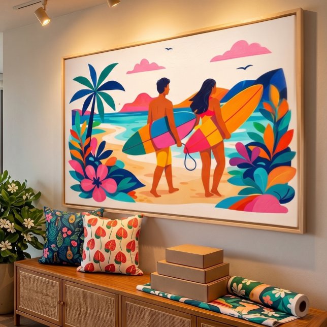 Toile Art tropical de plage du milieu du siècle (Créateur téléchargé)