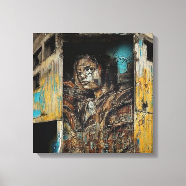 Toile Art urbain sur un bâtiment abandonné (Recto)