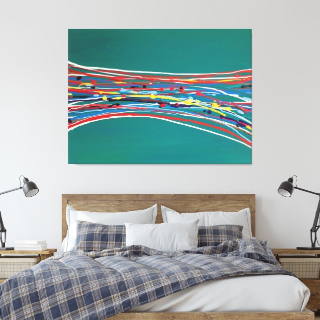 Toile Art Vert Abstrait Contemporain Moderne (Insitu(Chambre))