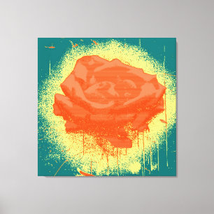 Toile Art vintage de la rose rouge