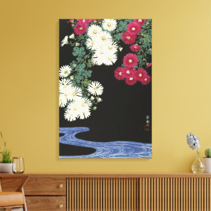Toile Art vintage d'Ohara Koson sur le chrysanthème