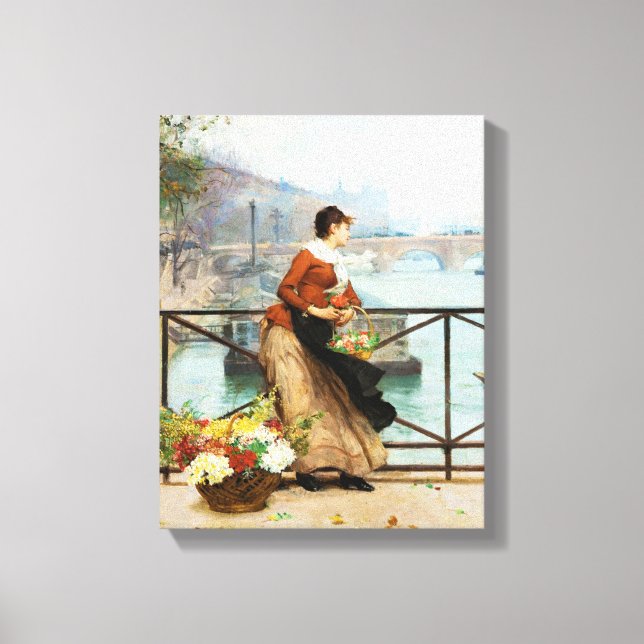Toile Art vintage Vendeur Lady Fleur (Recto)