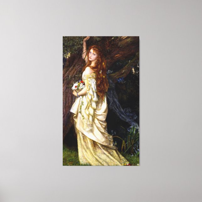 Toile ARTHUR HUGHES - OPHÉLIE - c.1863 - Pré-Raphaélites (Recto)