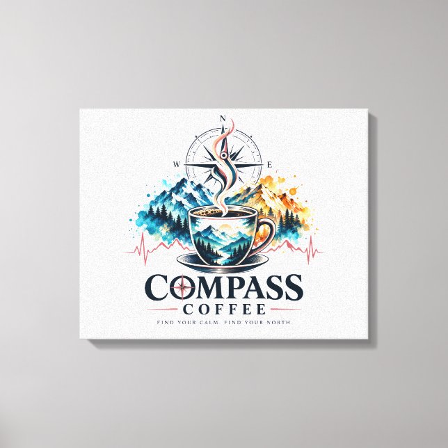 Toile artistique Compass Coffee Mountain (Recto)