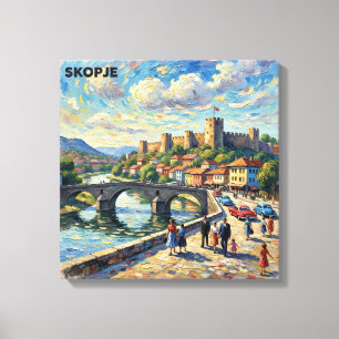 Toile artistique du pont de pierre et de la forter