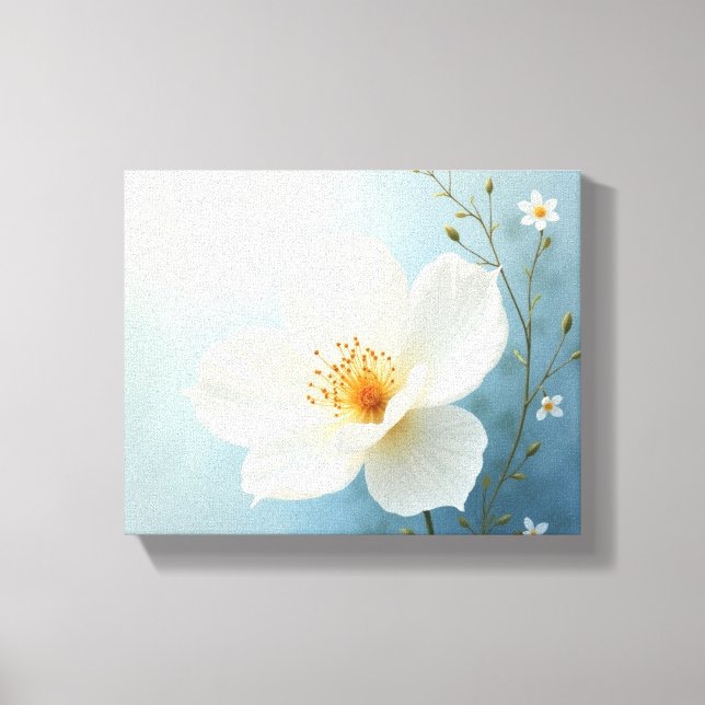 Toile arts de peinture de fleurs de couleur blanche  (Recto)