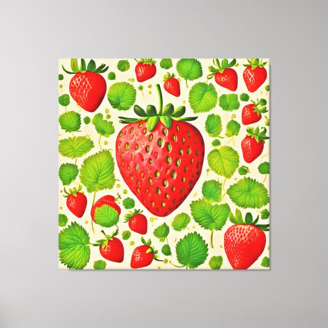 Toile Artwork de fraises dadaïstes (Recto)