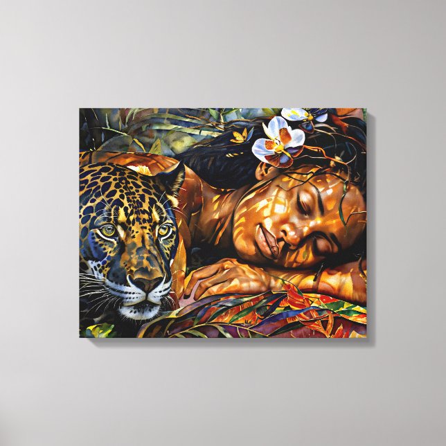 Toile "Arumáya" Fleur de Jaguar - Femmes en Amazonie (Recto)