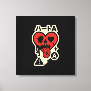 Toile As of Hearts — Drip-Heart Katakana (Poker Street)