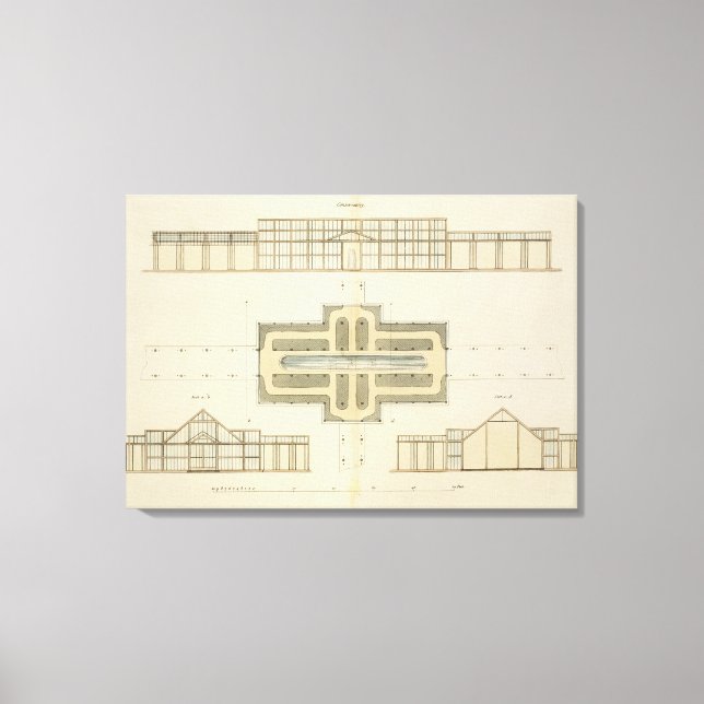 Toile Ascenseurs et plan de sol d'une serre, de ' (Recto)