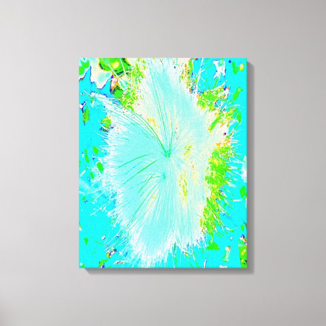 Toile Asclépiade de l'eau psychédélique et vert citron (Recto)
