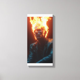 Toile Ashen au milieu des flammes - Art dramatique et fl