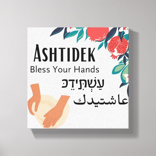 Toile Ashtidek - "Bénissez vos mains"  (Recto)