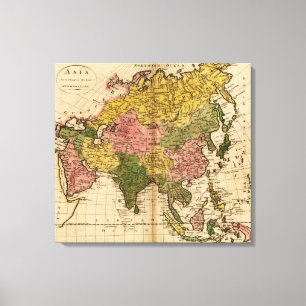 Toile AsiaPanoramic MapAsia 7