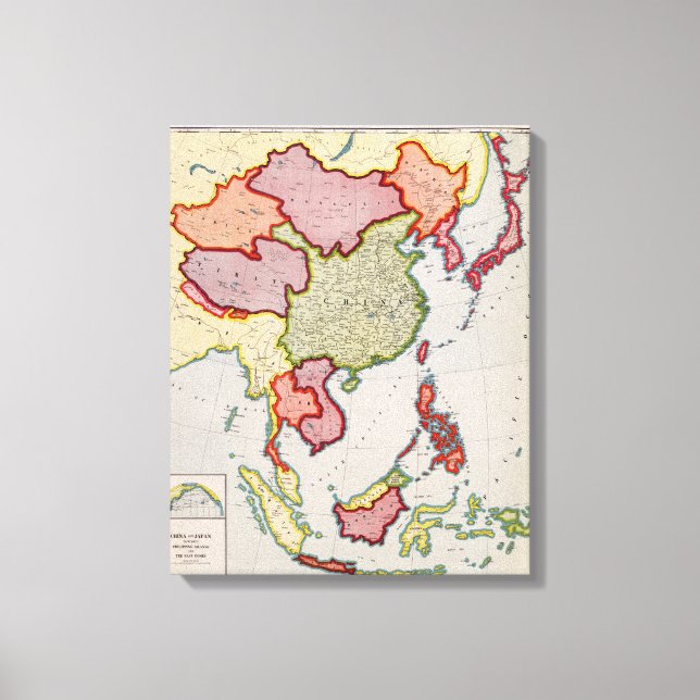 Toile Asie de l'EstCarte panoramiqueAsie de l'Est (Recto)