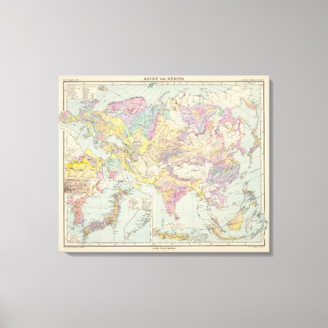 Toile Asien u Europa - Atlas Carte de l'Asie et de l'Eur (Recto)
