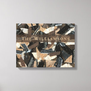 Toile Aspect Patchwork de Bandes Abstraites Neutres Pers