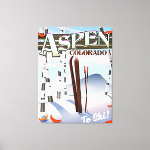 Toile Aspen Colorado affiche de ski de style vintage
