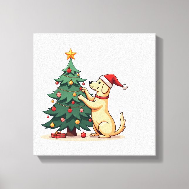 Toile Assistant pour arbre de Noël de Labrador (Recto)