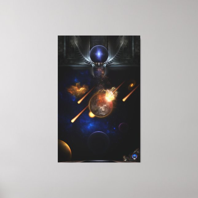 Toile Astéroïde Apocalypse Fractage Art Spacescape (Recto)