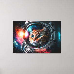 Toile Astronaut de chat spatial drôle Kitty Galaxy Unive