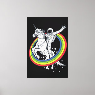 Toile Astronaute chevauchant une licorne 
