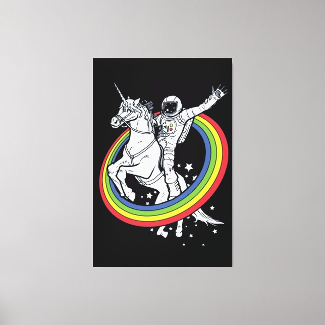 Toile Astronaute chevauchant une licorne  (Recto)