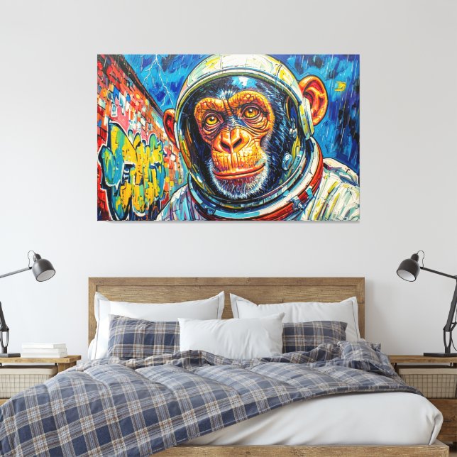 TOILE ASTRONAUTE CHIMPANZÉ RENTRE À LA MAISON (Insitu(Chambre))