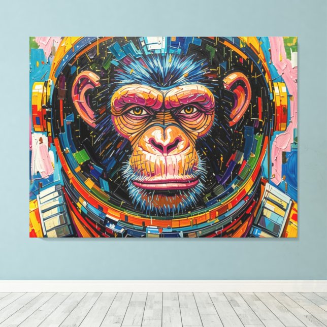 TOILE ASTRONAUTE CHIMPANZÉ RENTRE À LA MAISON-12 (Insitu (Plancher de Bois))