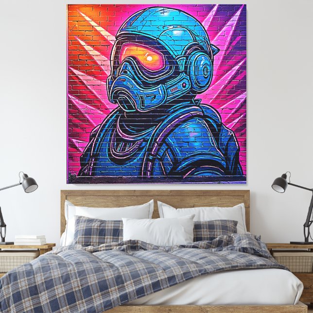 Toile Astronaute de Neon Cyberpunk (Insitu(Chambre))