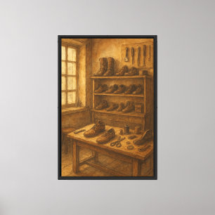 Toile Atelier de Cobbler vintage Illustration de l’aquar