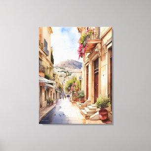 Toile Athènes Grèce aquarelle