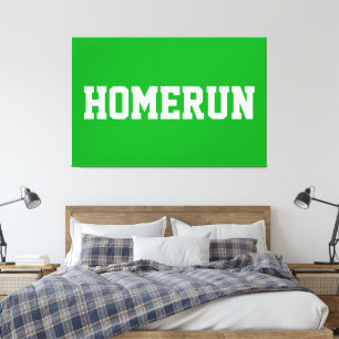 Toile Athlétique Vert Clair Sportif Texte HOMERUN Blanc