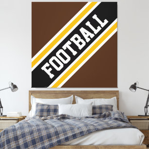 Toile Athlétisme Gras Brown Jaune Noir Frappe de FOOTBAL