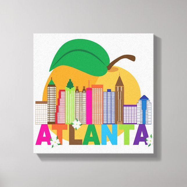 Toile Atlanta, Géorgie | Peach Skyline (Recto)