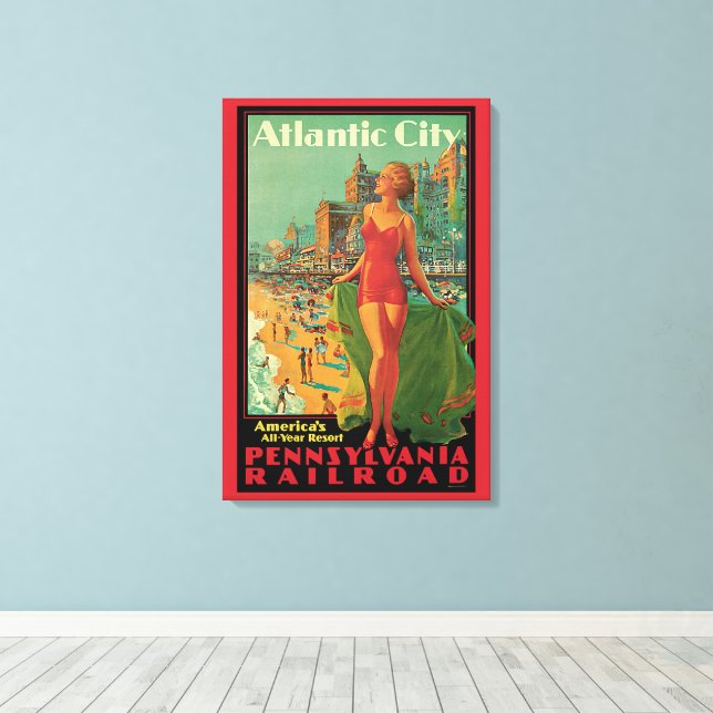 Toile Atlantic City Resort, Pennsylvania Railroad Travel (Insitu (Plancher de Bois))