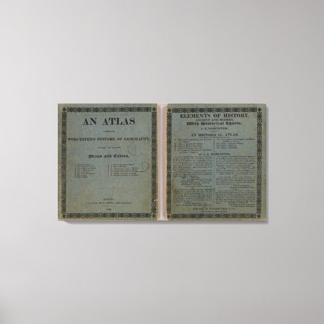 Toile Atlas accompagnant Worcester's Epitome (Recto)