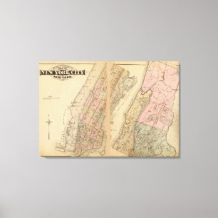 Toile Atlas de carte d'index, ville de New-York