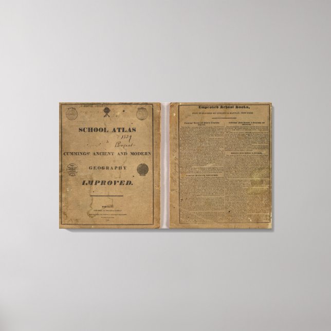 Toile Atlas scolaire avec géographie moderne (Recto)