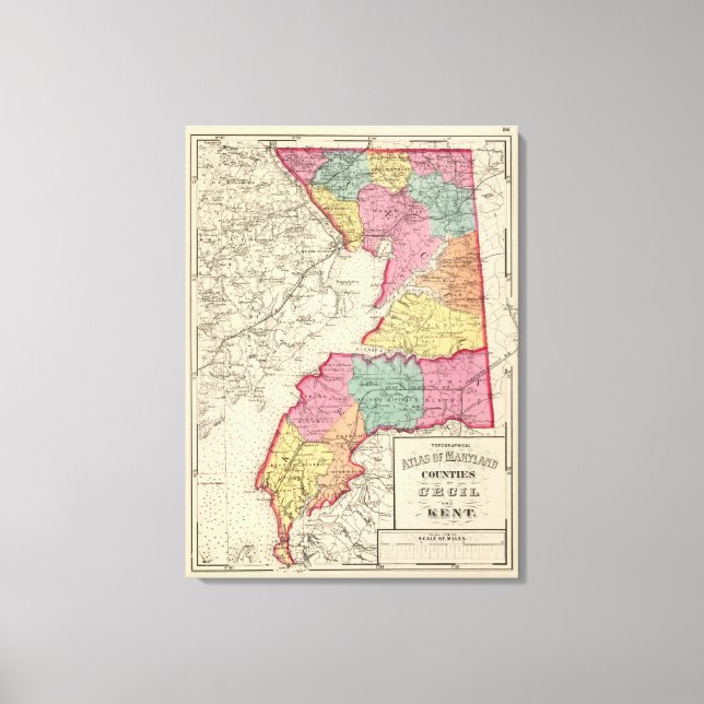Toile Atlas topographique des comtés du Maryland 2 (Recto)