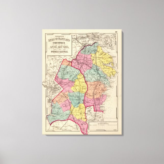 Toile Atlas topographique des comtés du Maryland 4 (Recto)
