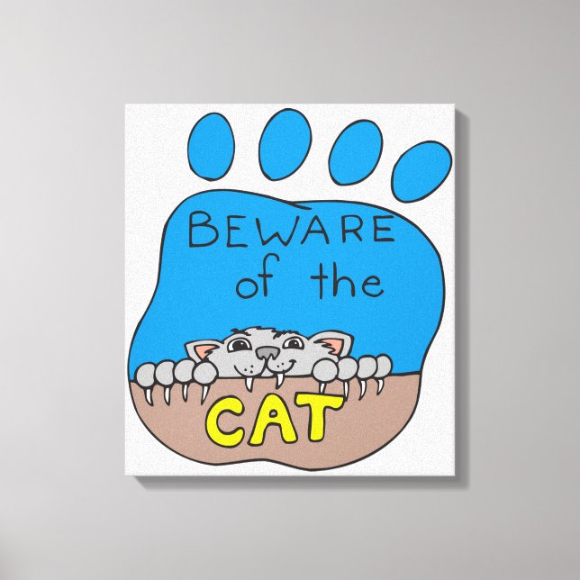 Toile Attention au chat (Recto)