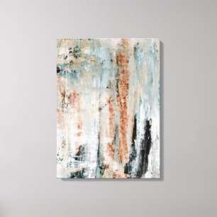 Toile "Attention" Teal et art abstrait Brown