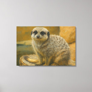 Toile Attitude - Meerkat Portrait réaliste