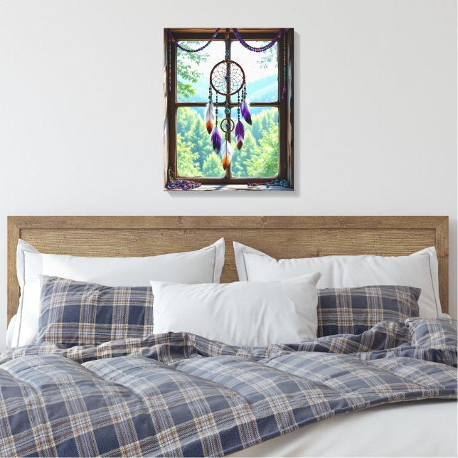 Toile Attrape-rêves dans la fenêtre | Art Boho (Insitu(Chambre))