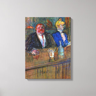 Toile Au Bar par Toulouse Lautrec, Vintage Fine Art