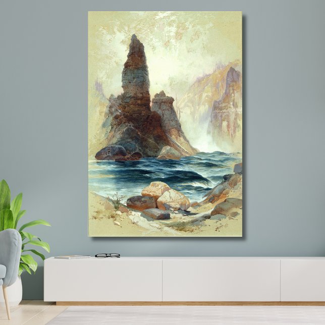 Toile Au-dessus de Tower Falls, Moran, 1872 (Créateur téléchargé)