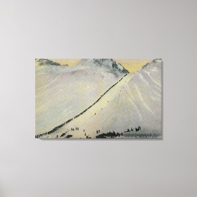Toile Au-dessus du col Chilkoot pendant la ruée vers l'o (Recto)