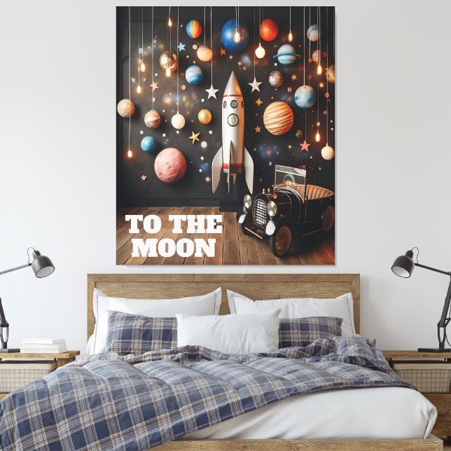 Toile Au Moon Space Décor de la chambre pour enfants (Insitu(Chambre))
