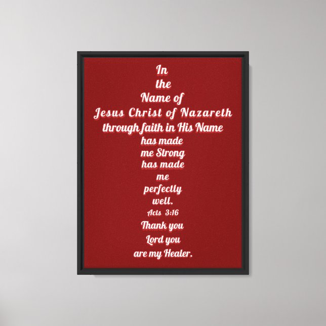 Toile Au Nom de Jésus Fort... (Recto)